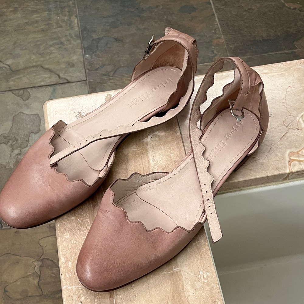 Pale Pink Scalloped Flats